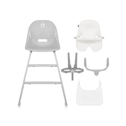 Lionelo - Gyermek étkezőszék 2in1 DALIA fehér/szürke