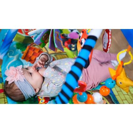 Lionelo - Gyermek játszószőnyeg házikóval AGNES PLUS