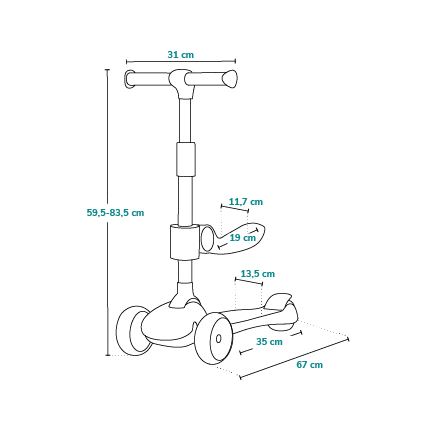Lionelo - Gyermek roller 2in1 FRANKY rózsaszín