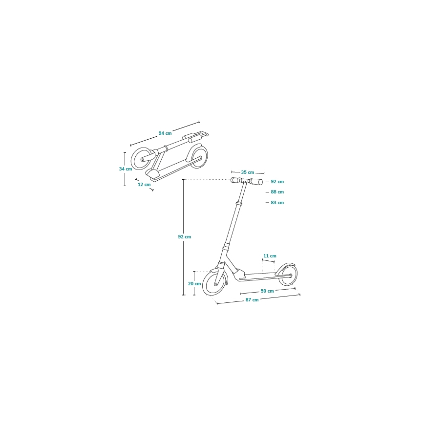 Lionelo - Gyermek roller LUCA fekete