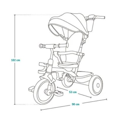 Lionelo - Gyermek tricikli BERRY Grey Stone