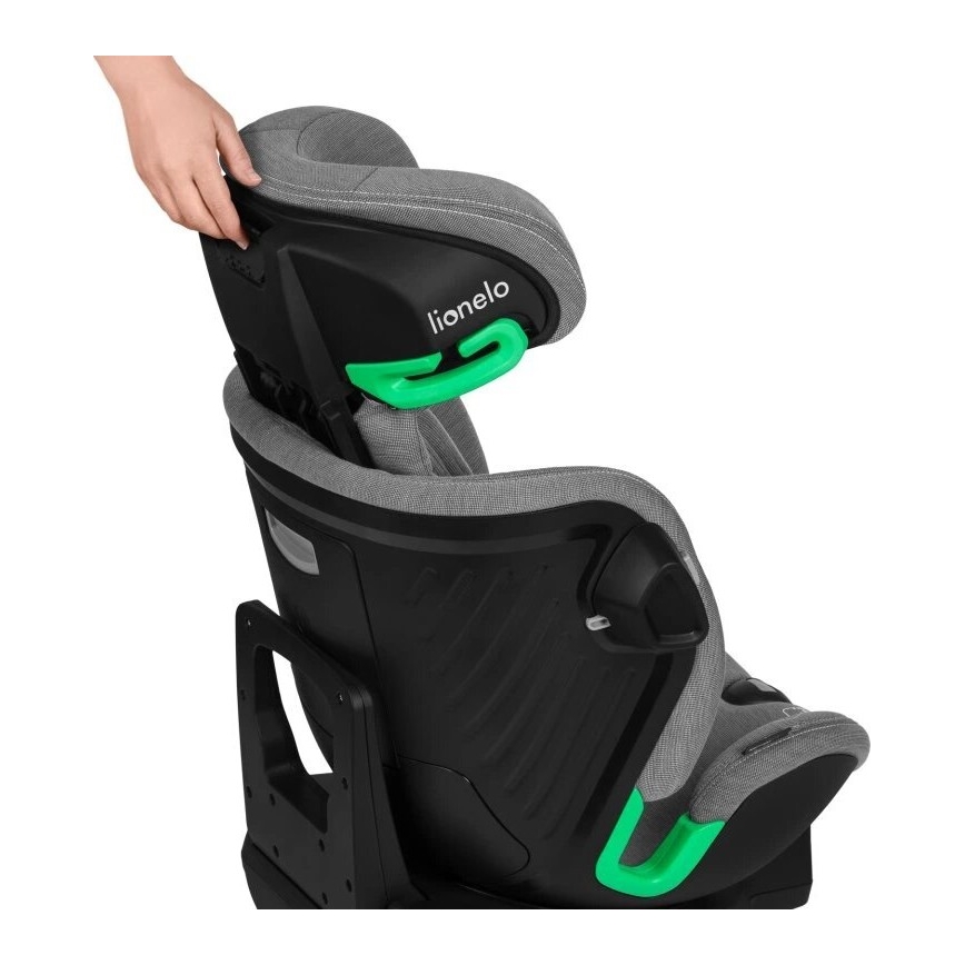 Lionelo - HARMONY i-Size 40-150 cm forgatható autós gyerekülés alapzattal, szürke