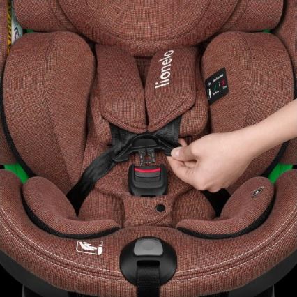 Lionelo - HARMONY i-Size forgatható autós gyerekülés alappal 40-150 cm téglavörös