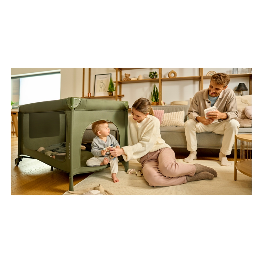 Lionelo - JASMIN EASY FOLD utazóágy, olíva zöld