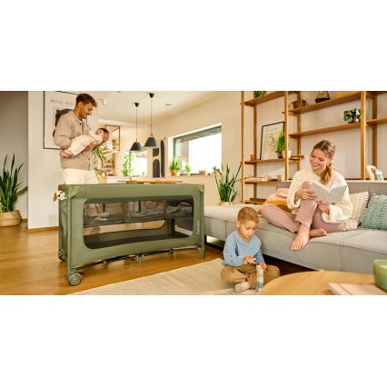 Lionelo - JASMIN EASY FOLD utazóágy, olíva zöld