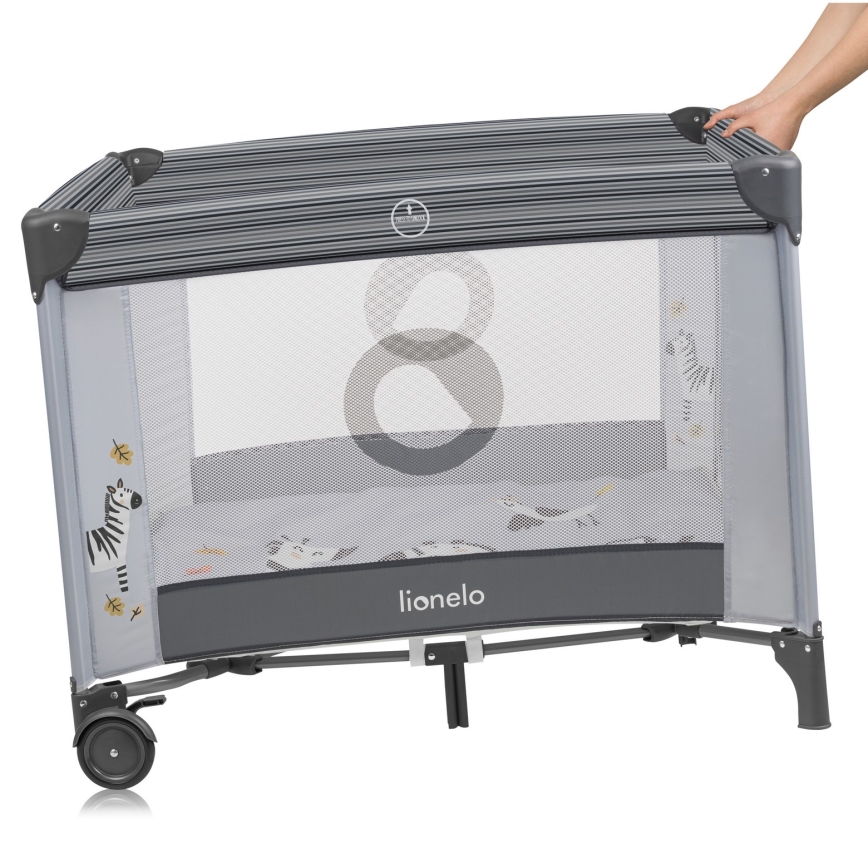 Lionelo - Játékkarám BONNIE Grey Stone