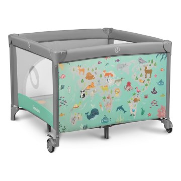 Lionelo - Játékkarám MILLE szürke-zöld