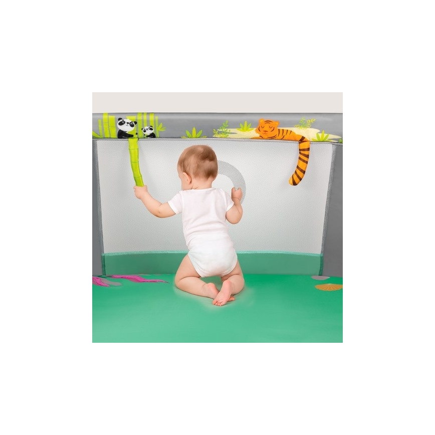 Lionelo - játszókarám MILLE PLUS szürke-zöld