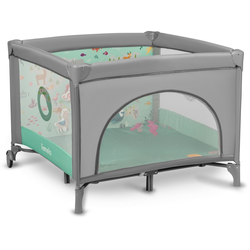 Lionelo - Játszókarám MILLE szürke-zöld