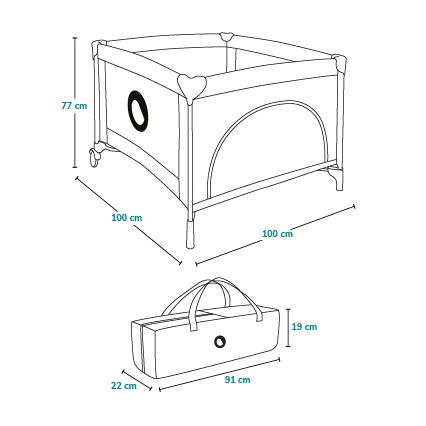 Lionelo - Játszókarám MILLE szürke-zöld