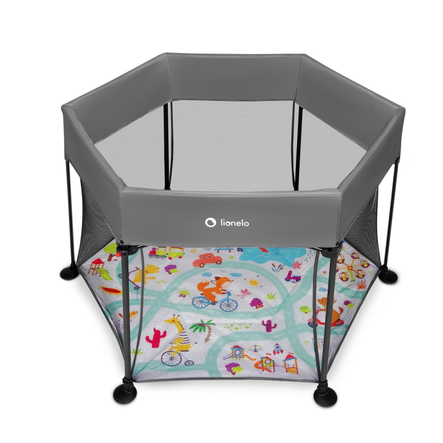 Lionelo - Játszókarám ROEL Szürke Többszínű