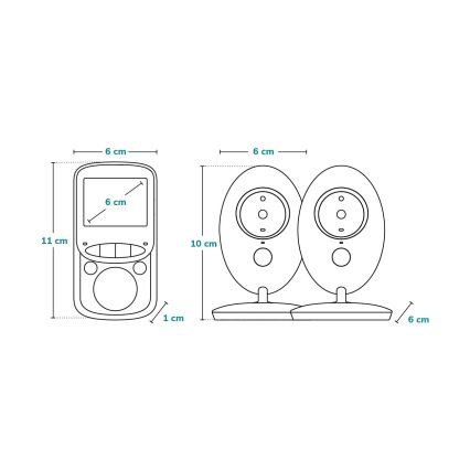 Lionelo - Kijelzős bébiőr BABYLINE 5.1 230V 1000 mAh