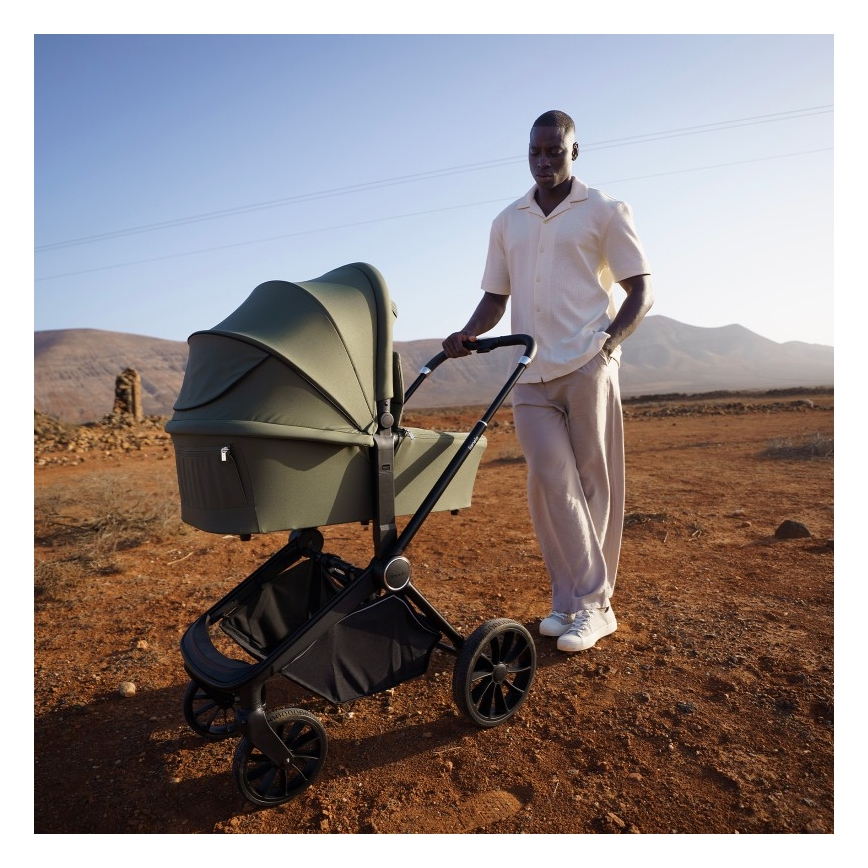 Lionelo - Kombinált 3 az 1-ben babakocsi MIKA PLUS Olívazöld