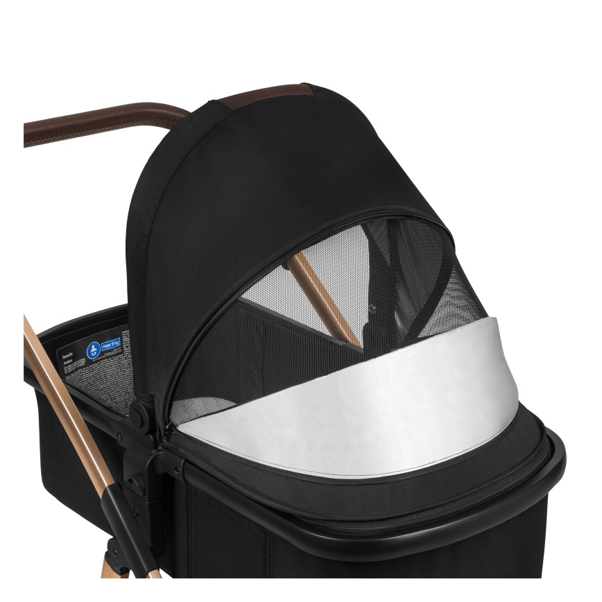 Lionelo - Kombinált babakocsi 2 az 1-ben AMBER Black Onyx