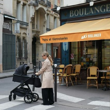 Lionelo - LAYLA kombinált, 2 az 1-ben babakocsi Fekete Onyx