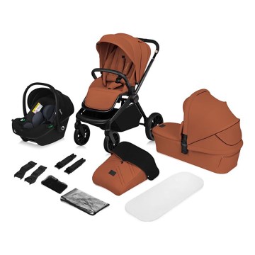 Lionelo - MIKA PLUS 3 az 1-ben kombinált babakocsi, rozsdabarna