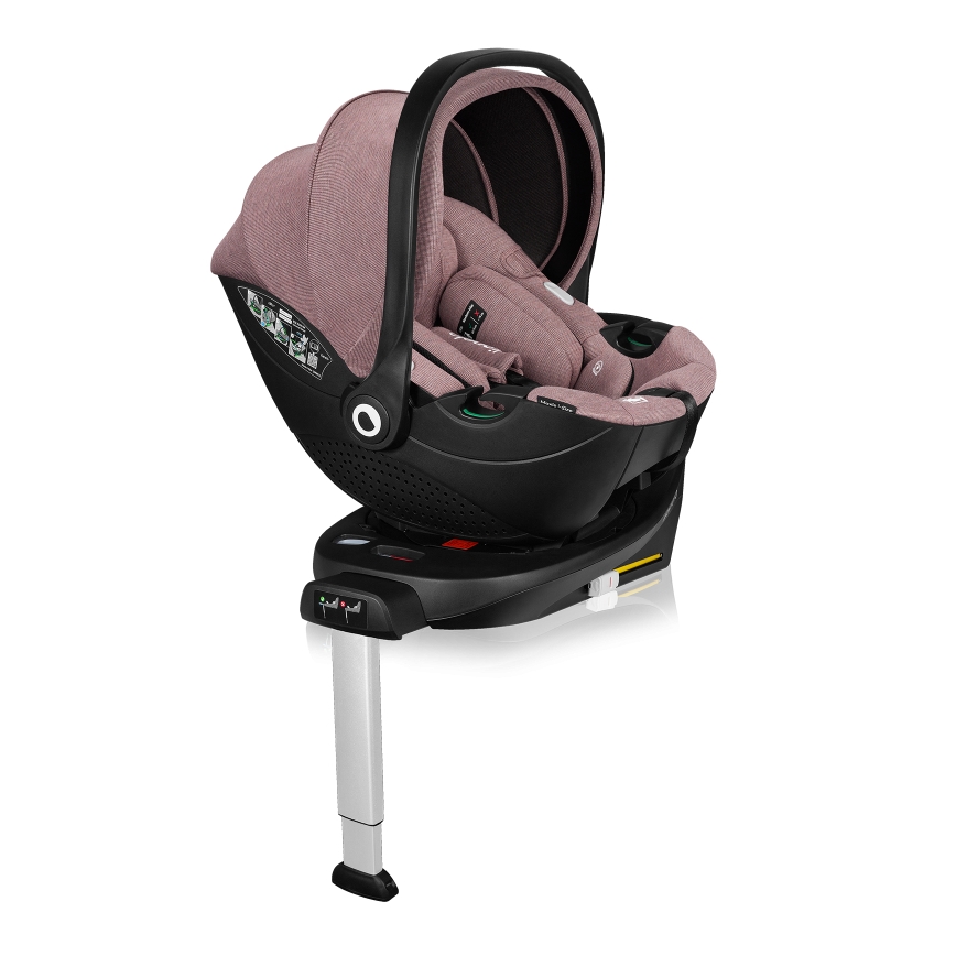 Lionelo - MOXIE SET i-Size 40-87 cm, forgatható autósülés alappal, Pink Mauve