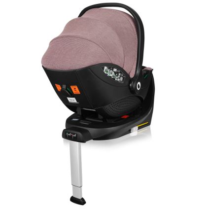 Lionelo - MOXIE SET i-Size 40-87 cm, forgatható autósülés alappal, Pink Mauve