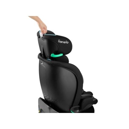 Lionelo - Forgatható autósülés alapzattal NAVY i-Size 40-150 cm fekete/türkiz
