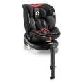 Lionelo - NAVY i-Size 40-150 cm forgatható autósülés talppal, fekete/piros
