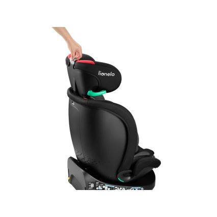 Lionelo - NAVY i-Size 40-150 cm forgatható autósülés talppal, fekete/piros