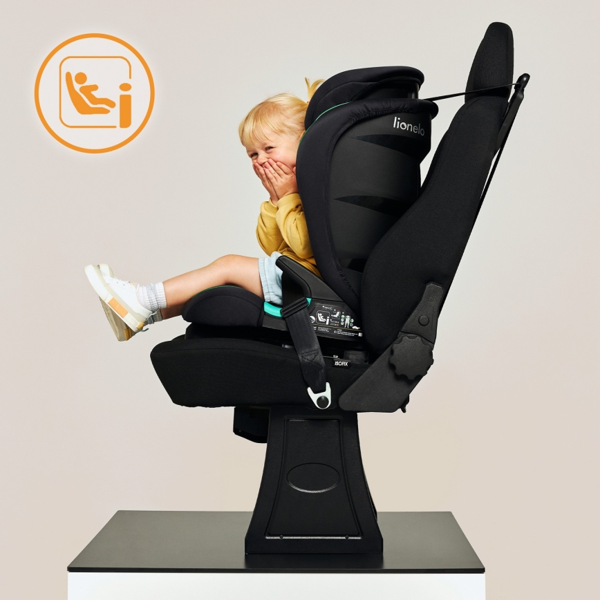 Lionelo - NEAL i-Size autós gyerekülés 100-150 cm Fekete Onyx