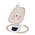 Lionelo - OLIVIA baba ringató beépített dallamokkal, Beige Natural + távirányítóval