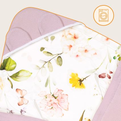 Lionelo - pólya autósüléshez TRAVEL SWADDLE 90x90 cm rózsaszín virágminta