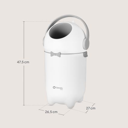 Lionelo - PUREBIN pelenkagyűjtő, 10 l, fehér
