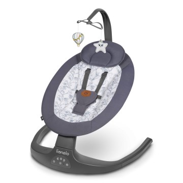 Lionelo - RALF dallamos baba hintaszék 4xAA szürke-fehér + távirányítóval