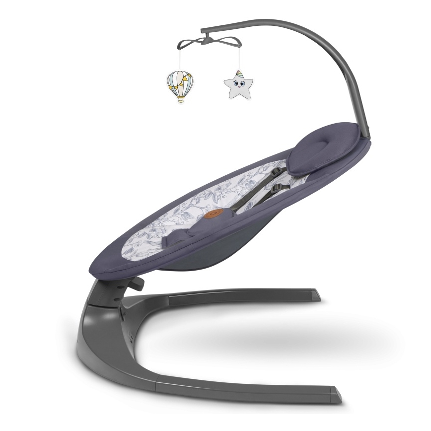 Lionelo - RALF dallamos baba hintaszék 4xAA szürke-fehér + távirányítóval