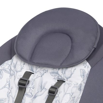 Lionelo - RALF dallamos baba hintaszék 4xAA szürke-fehér + távirányítóval