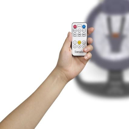 Lionelo - RALF dallamos baba hintaszék 4xAA szürke-fehér + távirányítóval