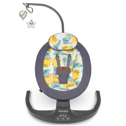 Lionelo - RALF dallamos baba ringató, 4xAA, betonszürke + távirányítóval