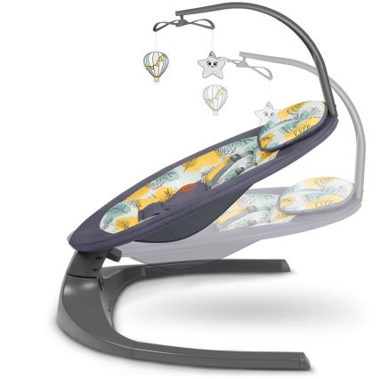 Lionelo - RALF dallamos baba ringató, 4xAA, betonszürke + távirányítóval