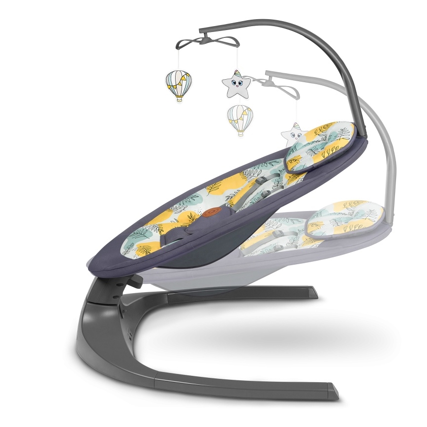 Lionelo - RALF dallamos baba ringató, 4xAA, betonszürke + távirányítóval