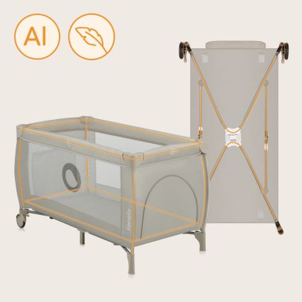 Lionelo - STEFI PLUS utazóágy, bézs cappuccino