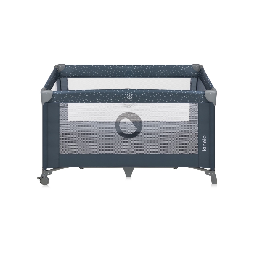 Lionelo - STEFI utazóágy, kék-szürke