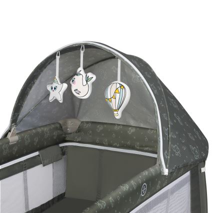 Lionelo - SVEN PLUS utazóágy bézs-olíva