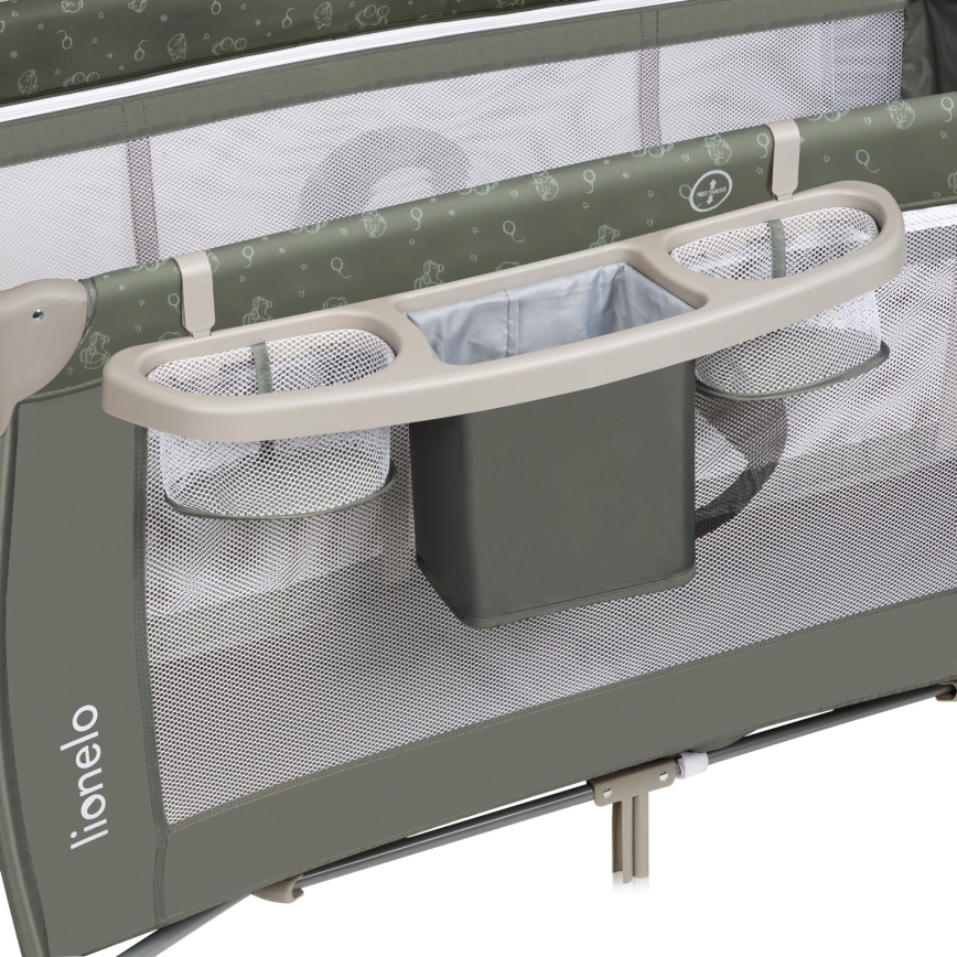 Lionelo - SVEN PLUS utazóágy bézs-olíva