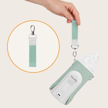 Lionelo - Tölthető cumisüveg-melegítő THERMUP GO EVO 18W/5V zöld/fehér