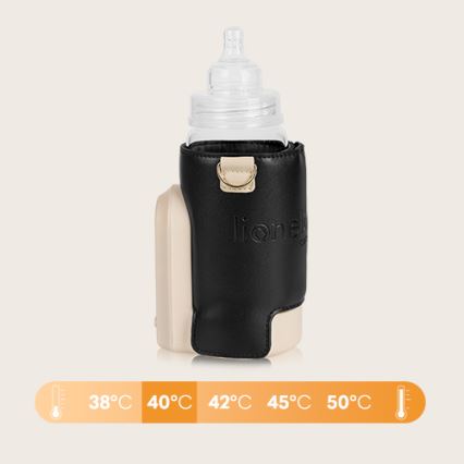 Lionelo - Újratölthető cumisüveg melegítő THERMUP GO EVO 18W/5V fekete/bézs