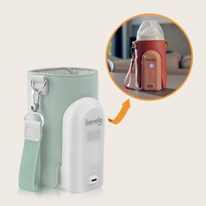 Lionelo - Újratölthető cumisüveg melegítő THERMUP GO EVO 18W/5V zöld/fehér