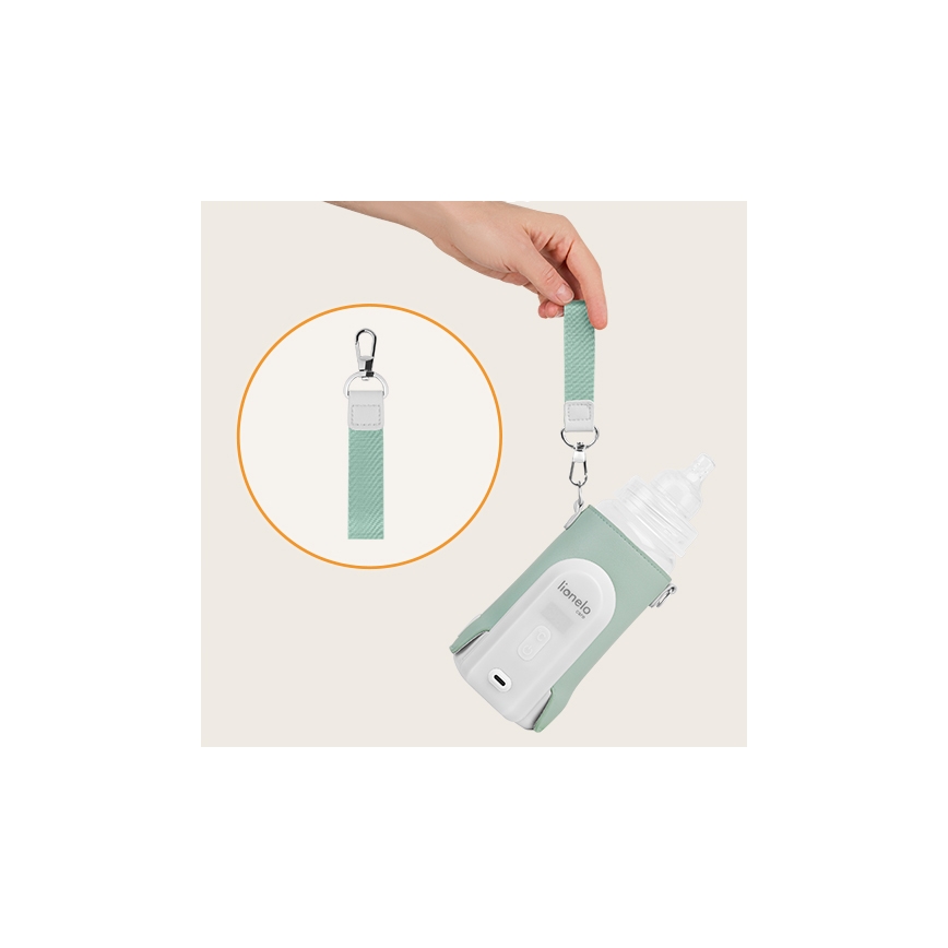 Lionelo - Újratölthető cumisüveg melegítő THERMUP GO EVO 18W/5V zöld/fehér