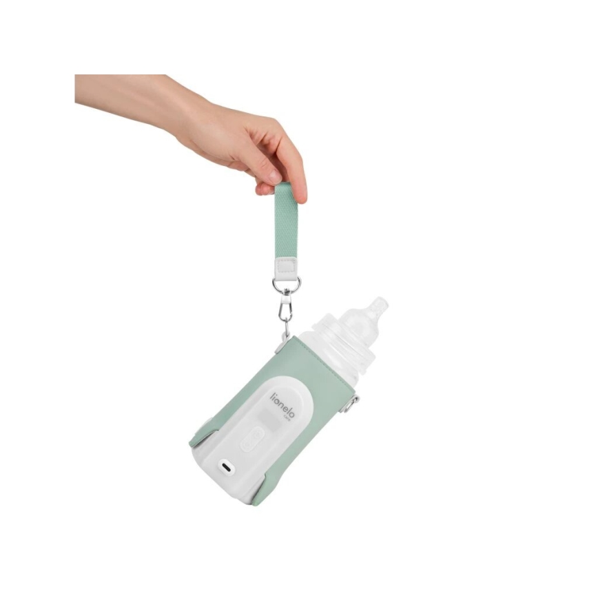 Lionelo - Újratölthető cumisüveg melegítő THERMUP GO EVO 18W/5V zöld/fehér