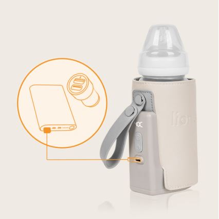 Lionelo - Újratölthető cumisüveg-melegítő THERMUP GO PLUS 10W/5V bézs
