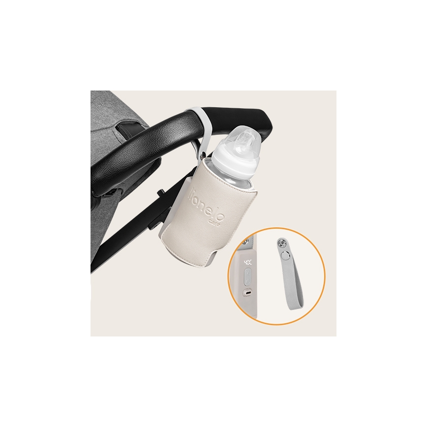 Lionelo - Újratölthető cumisüveg-melegítő THERMUP GO PLUS 10W/5V bézs