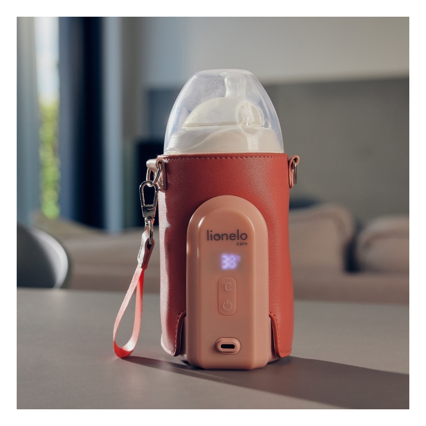 Lionelo - Újratölthető cumisüvegmelegítő THERMUP GO EVO 18W/5V rózsaszín
