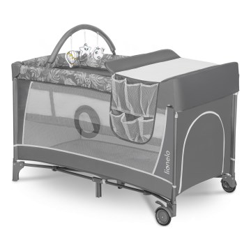 Lionelo - Utazó kiságy FLOWER Kőszürke