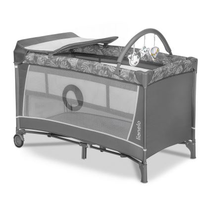 Lionelo - Utazó kiságy FLOWER Kőszürke
